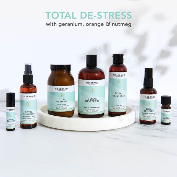 Tisserand Aromatherapy - Total De-Stress - Bath & Shower Wash - Orange, Geranium, Nutmeg Essential Oil - 100% Natural Pure Essential Oils - 400ml