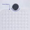 MOONLIGHT20015 Shower Bath Mat Non Slip Anti Mould & Mildew with Strong Suction Cups Grip and Drain Holes Soft Rubber Shower Mats - PVC Bathroom Mat Machine Washable (70x38cm, Clear)