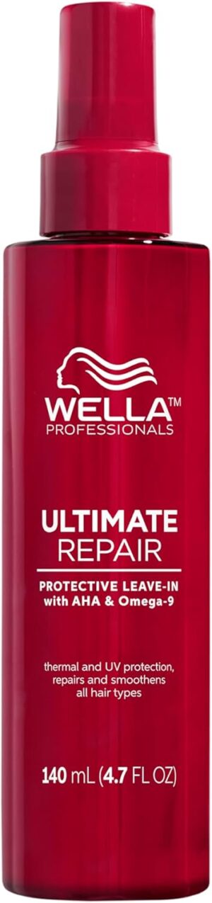 Wella Professionals Ultimate Repair Protective Leave-In Lotion, Visibly Repairs Bleached and Heat-Damaged Hair, with AHAs and Omega 9 to Rebuild and Strengthen, UV Protection for All Hair Types