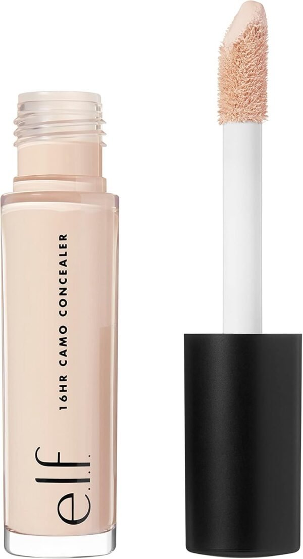 e.l.f. 16HR Camo Concealer Full Coverage Lightweight Conceals Corrects Contours Highlights Dries Matte Shades + 27 Colours Ideal for All Skin Types, Light Ivory, 6 millilitre