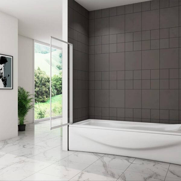 700x1400mm Pivot Shower Bath Screen 1 Fold Folding Bath Shower Screen