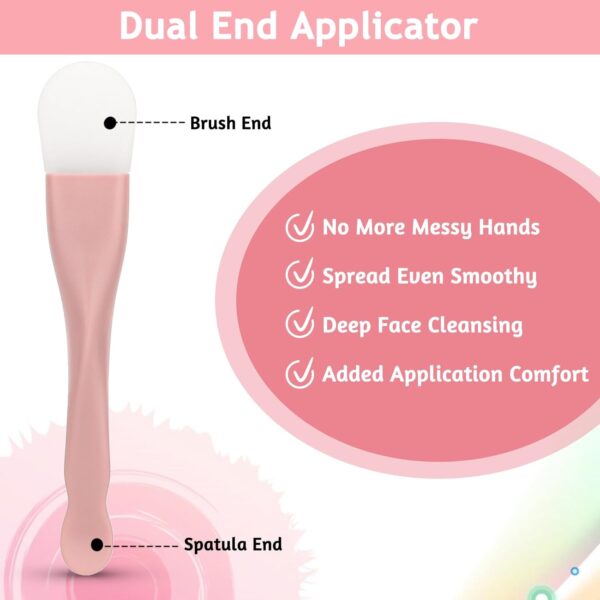Thinp 2 Pcs Face Mask Applicator,Double-Ended Mask Applicator Tool Silicone Face Mask Brush Silicone Face Mask Applicator for Applying Skin Care Products Facial Mask Brushes for Mud Clay Gel Mask Mud
