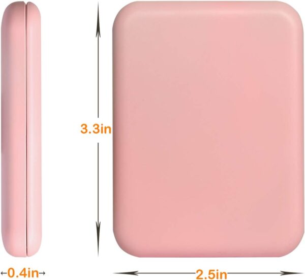 Kintion Pocket Mirror, 1X/3X Magnification LED Compact Travel Makeup Mirror with Light for Purse, 2-Sided, Portable, Folding, Handheld, Small Lighted Mirror for Gift, Pink
