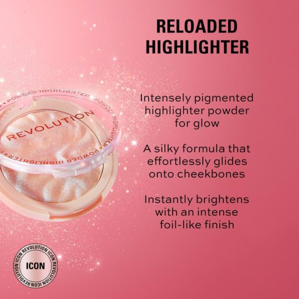Makeup Revolution, Reloaded Highlighter, Highly-Pigmented Face Powder, Brighten, Glow & Shimmer, Dare to Divulge, 10g