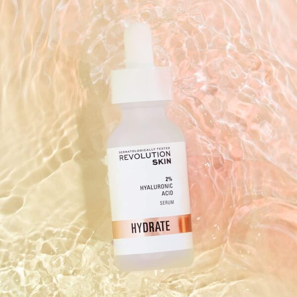 Revolution Beauty London Skincare Hyaluronic Acid Serum, Plumps, Softens and Hydrates Skin, 2% Solution, Lightweight Face Fragrance Free, 30 ml