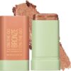 Highlighter Makeup Stick - Waterproof Glitter Cream Highlighter - Bronzer Contour Face Makeup - Long-lasting 3-in-1 Multi Uses for Face Body Eyeshadow (3#rich glow)