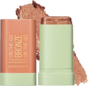 Highlighter Makeup Stick - Waterproof Glitter Cream Highlighter - Bronzer Contour Face Makeup - Long-lasting 3-in-1 Multi Uses for Face Body Eyeshadow (3#rich glow)