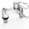 Marketero Bath Mixer Taps, Modern Single Lever Bath Shower Filler Mixer Tap with Dual Outlet Ceramic Valve for Bathroom Brass Chrome
