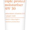 Simple Protect 'N' Glow Triple Protect Moisturiser SPF 30 3x protection against UVA & UVB rays, blue light and pollution all-day hydrating face cream 40 ml