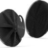 BEAUTAIL Silicone Body Scrubber Shower Bath Brush, More Hygienic Than Traditional Loofah, Lather Nicely, Long Lasting, Gentle Exfoliating for Women Men Baby Sensitive Skin, 1 Pack, Black