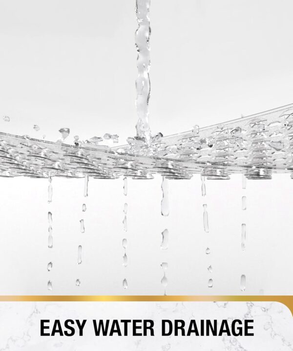 HITSLAM Shower Mat Non Slip Anti Mould, Bath Mat Anti Slip With Suction Cups and Drain Holes, Square Shower Mat for Inside Shower 53 x 53cm, Machine Washable Bath Mat for Tub, Clear