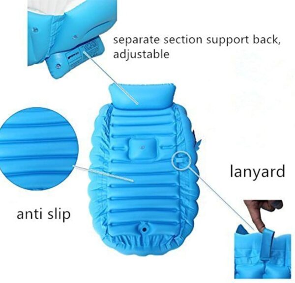 Locisne Baby Soft Foldable Travel Air Shower Bathtub, Children Inflatable Anti-Slippery Swimming Pool Basin Seat Baths Big Size(for 0-3 Years) + Air Pump