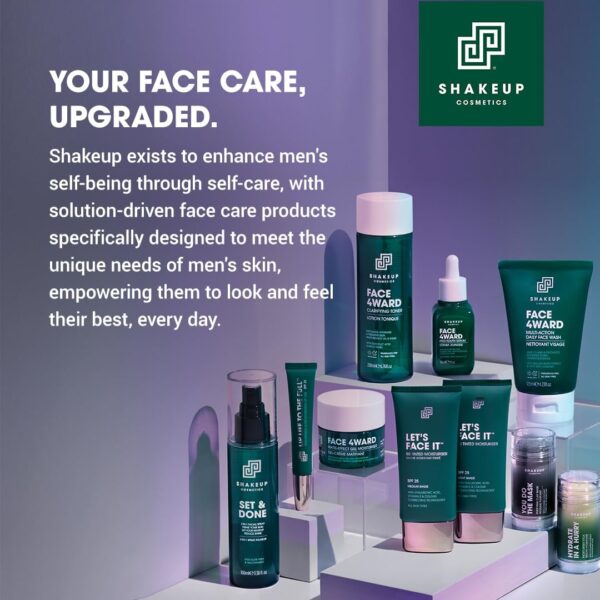 Shakeup Cosmetics Mens Tinted Moisturiser, Vegan Makeup for Men, Natural Coverage for Redness & Blemishes, 24hr Moisturisation with SPF, Easy Application, Light Shade, 50ml. Aka. LET'S FACE IT