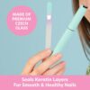 Bona Fide Beauty Czech Glass Nail File in Case, Pastel Green Violet Crystal Nail File for Natural Nails - Professional Nail Care Handcrafted from The EU