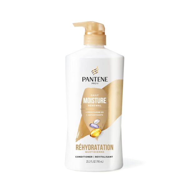 Pantene Shampoo & Conditioner Set, Daily Moisture Renewal with Pro-V Nutrients for Dry, Color-Treated Hair, Long-Lasting Hydration & Nourishment, 27.7 Fl Oz Each, 2-Pack + Miracle Rescue Shot (0.5 Oz)