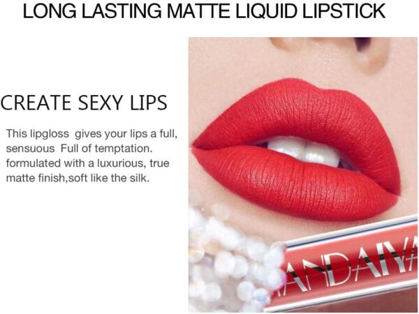 6 Pcs Matte Liquid Lipstick Set Nude Lip Gloss Non-Stick Cup Not Fade Waterproof Long Lasting Lip Sticks Gift For Make Up Women (Set B)