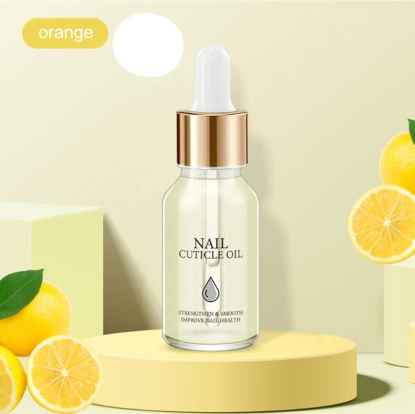 Nail Cuticle Oil 15ml with Organic Vitamin E & B, Cuticle Oil for Nails, Jojoba Nail Cuticle Oil,Nail Oil Soothe Moisturize with Dropper Design for Dry Rough Nail Care Repair (Orange)