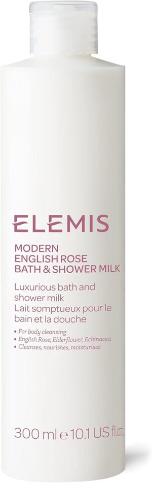 ELEMIS Bath and Shower Milk – Nourishing Daily Body Wash with Moisturizing Oil – Gentle Cleansing for Dry, Sensitive Skin – Foaming Cream with Natural Aromatics – 200ml