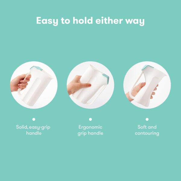 Frida Baby Control The Flow Bath Rinse Cup, Rinser Cup to Wash Hair + Body with Multiple Pouring Options, Easy Grip Handle + Removable Rain Shower