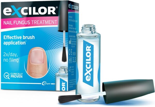 Excilor Fungal Nail Infection Treatment | Clinically Proven | Contains Biotin Supporting Repair & A Stronger Nail Barrier Against Fungus | Visible Results In 2 Weeks | No Filing | Fast-Drying | 3.3ml