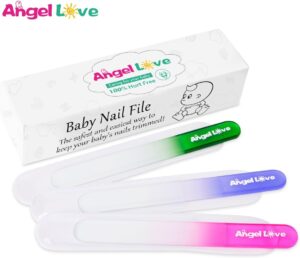 Angel Love Baby Nail File, 3 Pack, Emery Board Glass, Crystal for Babies, New Moms & Baby Shower(Gift Set), Qzf Color