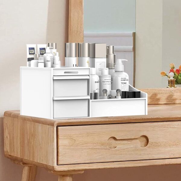 Koksi Makeup Organizer Cosmetics Storage with Drawers Large Capacity Organiser for Lipsticks Brushes Jewelry Nail Care Skincare Organiser for Vanity Desk Dresser Bedroom Bathroom Toiletry