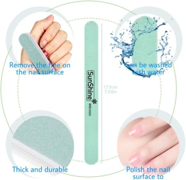 7 Pcs Nail File Set, Nail Files Professional, Nail Files 100/180 Grit, Nail File and Buffer Set, Acrylic Nail File, Nail Polish Gel Remover Tools Kit, with Cuticle Pusher and Cuticle Remover