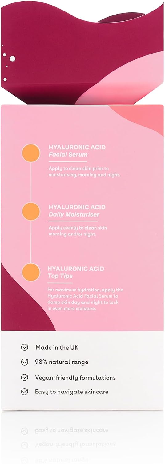 Q+A Hydrating Heroes Skincare Gift Set – A Giftset with Hyaluronic Acid Facial Serum 30ml, Daily Moisturiser 75ml for Dry, Dehydrated Skin, Vegan, Cruelty-Free, for Soft, Supple Complexion