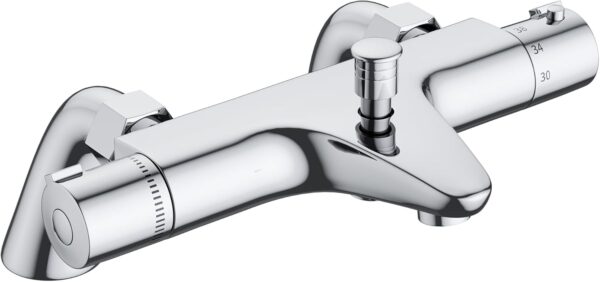 MORADO Thermostatic Bath Shower Mixer,Thermostatic Bath Mixer Tap,Bath Tap with Temperature Control,Solid Brass,Chrome Finished,Bathtub Mounted,(Bathtub Mounted)