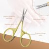 CGBE Cuticle Scissors, Professional Cuticle Scissors Curved Thin, Stainless Steel Super Sharp Cuticle Cutter Remover Small Beauty Scissors for Cuticles, Dead Skin, Eyebrows, and Eyelashes, Gold