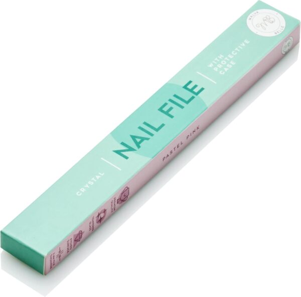 Malva Belle Best Crystal Glass Nail File – Long Lasting Double Sided Tempered Glass File – Professional Salon Manicure/Pedicure Filing Tool for Natural Nails - Pink (2 mm)