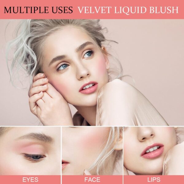 LOPHE Liquid Blush for Cheeks, Soft Cream Liquid Blush Stick With Fine Glitter, Natural-Looking Face Cheek Tint Blush Makeup, Long Lasting Blendable Lightweight Moisturizing Beauty Makeup for Cheeks