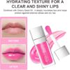 AOOWU Plumping Lip Oil Tinted, Moisturizing Lip Oil Long Lasting Nourishing Lip, Hydrating Lip Gloss Tint Lipstick for Women, Glitter Shine Liquid Lipstick, Lip Glaze Makeup Cosmetic