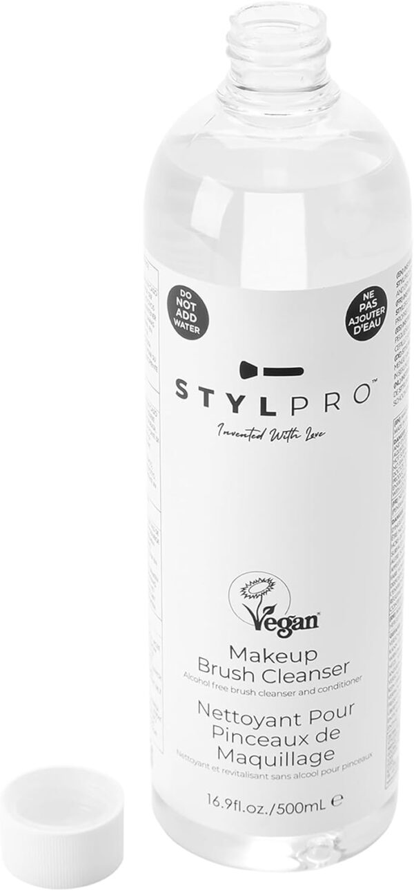 STYLPRO 500ml Unique Formula | Vegan | Makeup Brush Conditioning Cleanser | Makeup Brush Cleaner | Removes Makeup, Dead Skin, Bacteria and Dirt from your Makeup Brushes |Free from Alcohol and Parabens