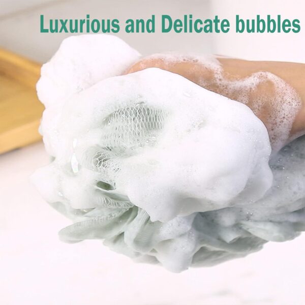 YUEMING 5 pcs Mesh Pouf Bath Sponge, Bath Sponge Shower Loofahs Balls, Mesh Loofah Body Exfoliating Shower Ball Shower Sponge for Women and Men(Random Color