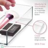 iDesign Storage Drawer from the Signature Series by Sarah Tanno, Rectangular PET Makeup Tray for Beauty Products, Cosmetic Organiser System, Clear/Matte White, 10.2 cm x 20.3 cm x 5 cm