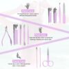 Nail Kit, Manicure Kit, Nail Care Kit For Women, Manicure Pedicure Set, Nail Clippers Toenail Clippers Kit, Professional Manicure Kit Pedicure Kit, purple Travel Case, Set of 12. ﻿