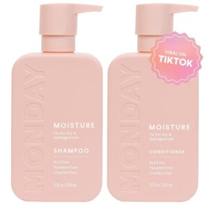 MONDAY HAIRCARE Moisture Shampoo + Conditioner Set, 12 Fl Oz (Pack of 2)
