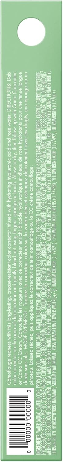 e.l.f. Camo Colour Corrector, Hydrating & Long-Lasting Colour Corrector For Camouflaging Discolouration, Dullness & Redness, Vegan & Cruelty-Free, Green