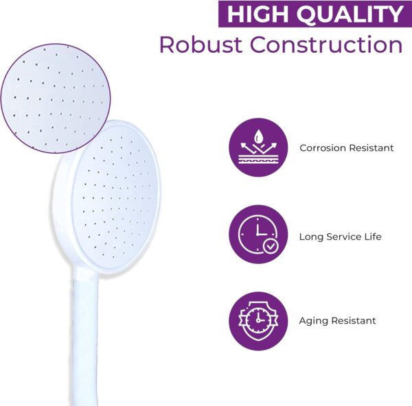 Blue Canyon Vector Double Tap Shower Spray| Bathroom Accessory| Premium Shower Attachment for Bath taps| Push-on-Fitting| Suitable for Round & Oval Taps| Shower Head for Bathroom| ~1.5 Meters| (White)