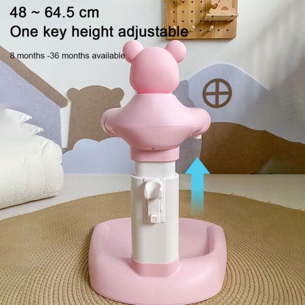 Adjustable Baby Shower Stand with Anti-Slip Base, Hug Bath Tower for Standing Up Themselves, 6-18 Months Toddler Shower Stand Support, Bathing Seat Chair Handle, Free Mother Hands
