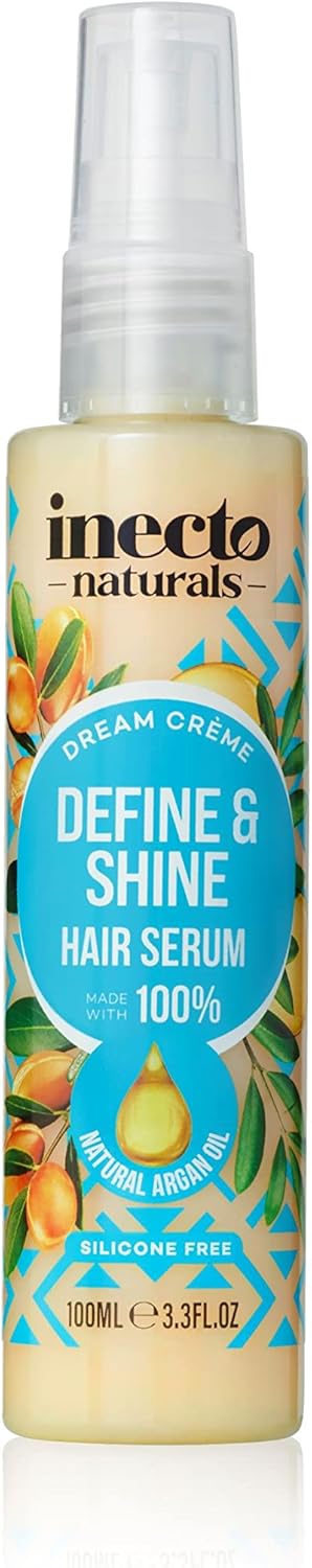 INECTO Argan Dream Creme Shine & Define Hair Serum 100ml, Nourishing Fatty Acids, Repairs & Revitalises Hair, Preserves Moisture Making Hair Silky & Easier to Style