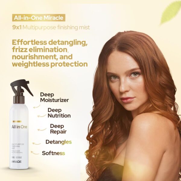 All in One Leave-In – 9-in-1 Multipurpose Finishing Mist for All Hair Types – Hydrates, Nourishes, Repairs, Detangles, Adds Shine, and Provides Heat and Sun Protection – 8.11 Fl Oz (240ml)