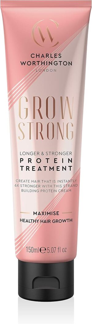 Charles Worthington Grow Strong Longer & Stronger Protein Treatment, Hair Growth Serum for Fine Hair, Hair Repair Products for Women and Men, Salon Hair Repair, 150 ml