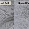 Lush Puffs - 3 Pack Large 75g Deluxe Loofah Body Scrubbers. Rich Lather Shower & Bath Poufs for Skin Exfoliating & Washing. Lush Scrunchie Sponge. Quality Made & Long Lasting. Three Shades of Grey.