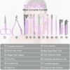Nail Kit, Manicure Kit, Nail Care Kit For Women, Manicure Pedicure Set, Nail Clippers Toenail Clippers Kit, Professional Manicure Kit Pedicure Kit, purple Travel Case, Set of 12. ﻿