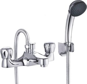 Hapilife Bathroom Bath Taps with Shower Attachment Mixers Chrome Brass Bath and Shower Taps