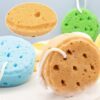 Valicaer Sponges Bath,3Pcs Larger Shower Sponges for Women Men Exfoliating Body Sponge with 2Adhesive Hooks Ultra-Soft Deep Cleansing Bath Sponges for Adults and Kids Shower Bathing Accessories