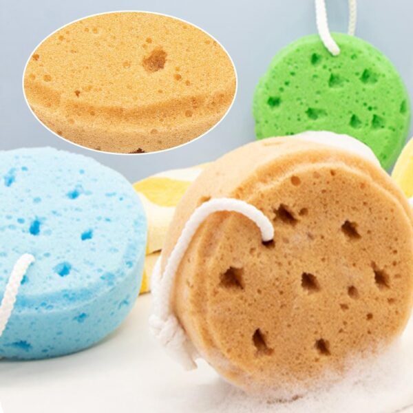 Valicaer Sponges Bath,3Pcs Larger Shower Sponges for Women Men Exfoliating Body Sponge with 2Adhesive Hooks Ultra-Soft Deep Cleansing Bath Sponges for Adults and Kids Shower Bathing Accessories