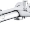 PURAGEIR Thermostatic Bath Tap, Deck Mount Shower Tap with Anti-Scald Control, Chrome Bathtub Mount